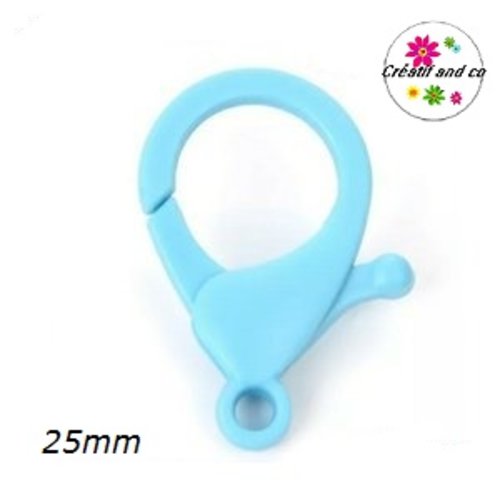 Mousqueton bleu plastique 25mm