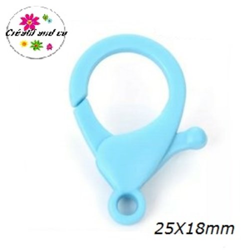 Mousqueton bleu plastique 25x18mm