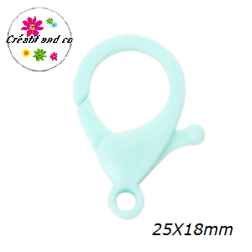 Mousqueton vert d'eau plastique 25x18mm
