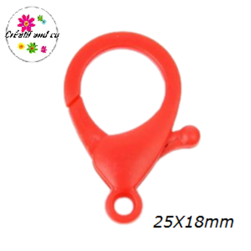 Mousqueton rouge  plastique 25x18mm