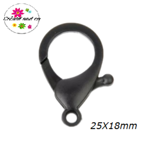 Mousqueton noir  plastique 25x18mm