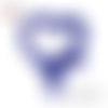 Mousqueton forme coeur bleu foncé plastique 27x22mm