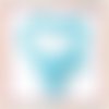 Mousqueton forme coeur bleu layette plastique 27x22mm