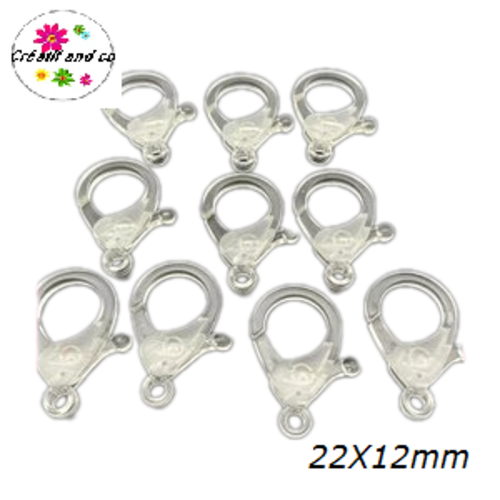 Mousqueton homard transparent plastique 22x12mm