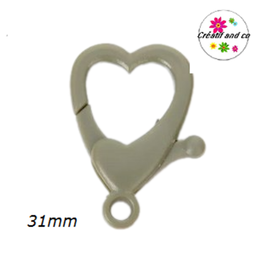 Mousqueton forme coeur kraft plastique 31mm