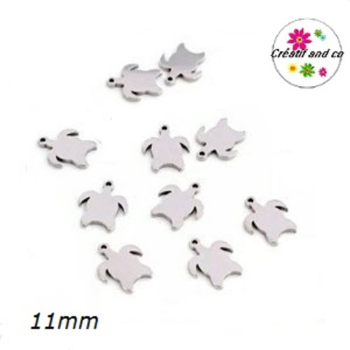 Petit pendentif tortue acier inoxydable 11mm