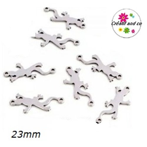 Petit pendentif lézard/salamandre acier inoxydable 23mm