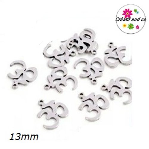 Petit pendentif sigle chinois acier inoxydable 13mm