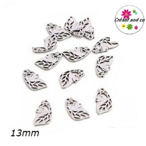 Petit pendentif licorne acier inoxydable 13mm