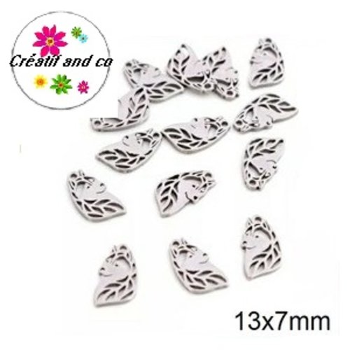 Petit pendentif licorne acier inoxydable 13mm