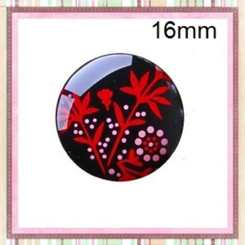 X2 cabochons fleurs 16mm