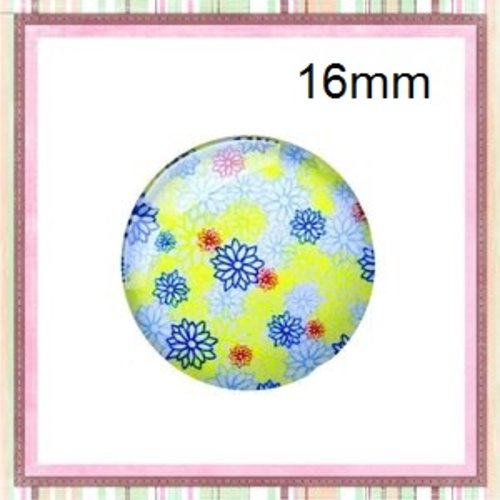 X2 cabochons fleurs 16mm
