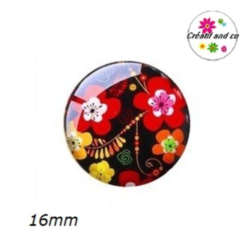 X2 cabochons fleurs 16mm