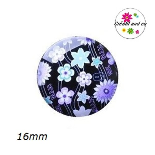 X2 cabochons fleurs 16mm