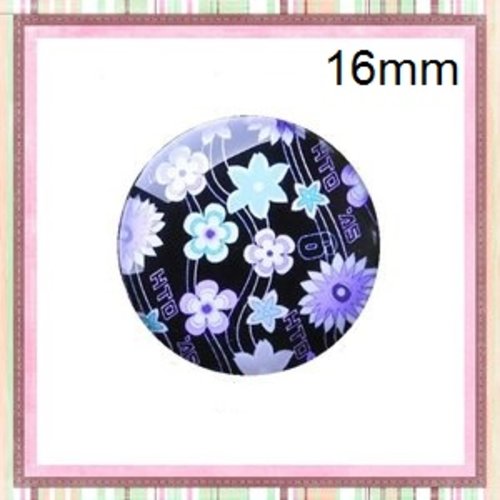 X2 cabochons fleurs 16mm