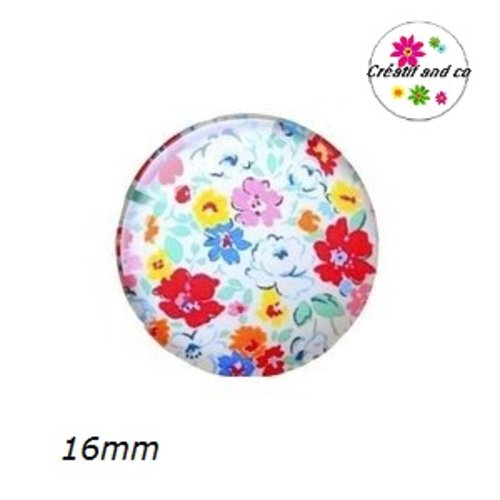 X2 cabochons fleurs 16mm
