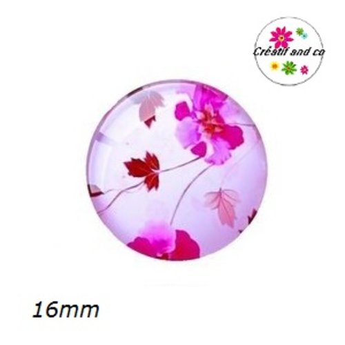 X2 cabochons fleurs 16mm