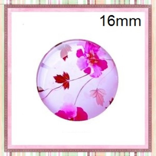 X2 cabochons fleurs 16mm