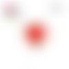 X2 cabochons fleur rouge, pavot 12mm