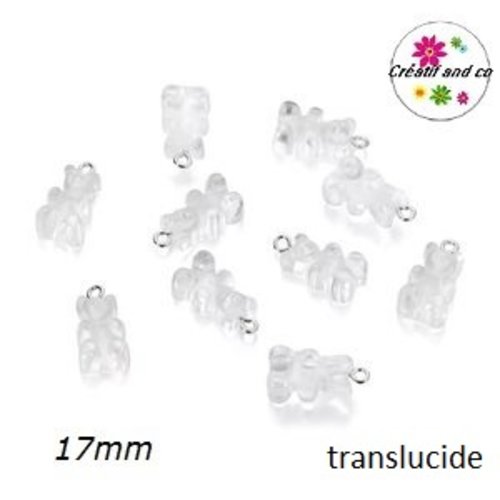 Breloque ourson translucide