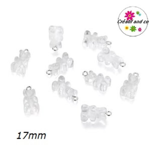 Breloque ourson translucide