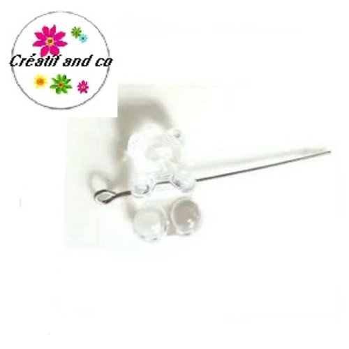 Perle ourson acrylique translucide 17mm