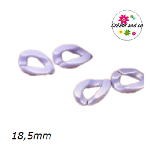 X5 anneaux mailles ouverts torsadés acryliques parmes pastels 18,5mm
