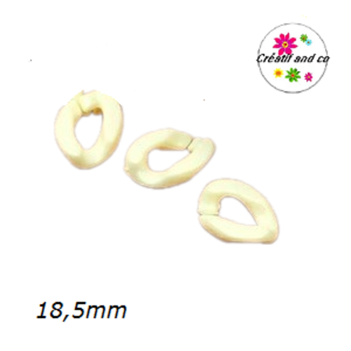 X4 anneaux mailles ouverts torsadés acryliques jaunes pastels 18,5mm