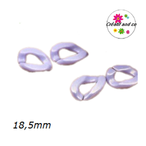 X4 anneaux mailles ouverts torsadés acryliques parmes pastels 18,5mm