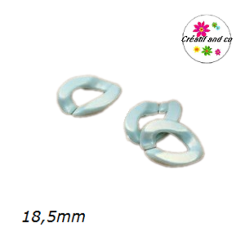 X4 anneaux mailles ouverts torsadés acryliques verts pastels 18,5mm