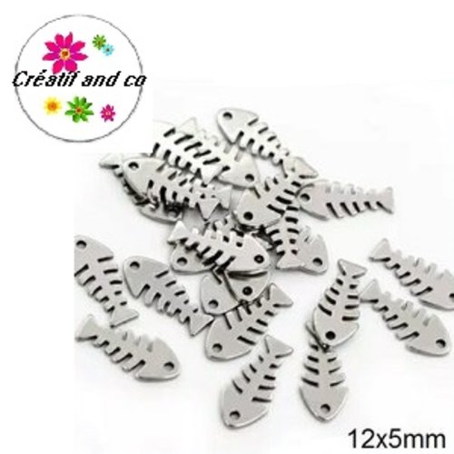 Petit pendentif poisson acier inoxydable 12mm