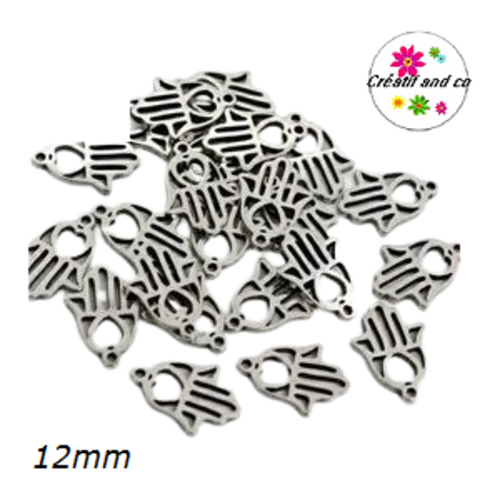Petit pendentif main de fatma acier inoxydable 12mm
