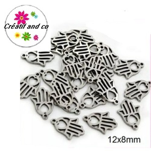 Petit pendentif main de fatma acier inoxydable 12mm