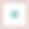Pendentif coeur cabochon druzy turquoise résine 12mm