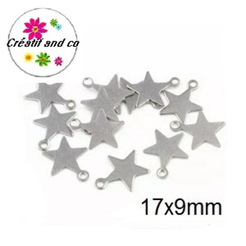 Petit pendentif étoile acier inoxydable 17mm