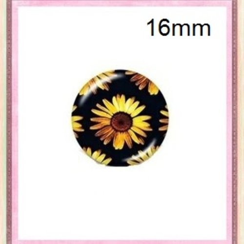 X2 cabochons tournesol 16mm