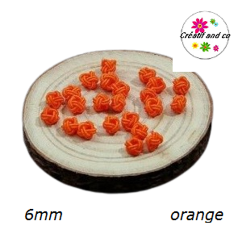 X2 noeuds d'espacement tressé corde orange 6mm