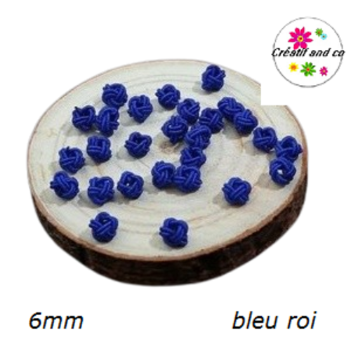 X2 noeuds d'espacement tressé corde bleu roi 6mm