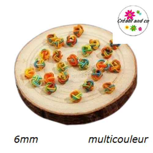 X2 noeuds d'espacement tressé corde multicouleur 6mm