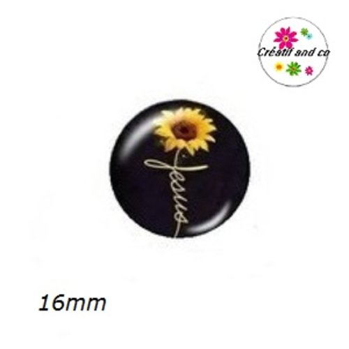 X2 cabochons tournesol 16mm