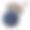 Bouton pression strass bleu roi/noir/argent