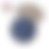 Bouton pression strass bleu roi/noir/argent