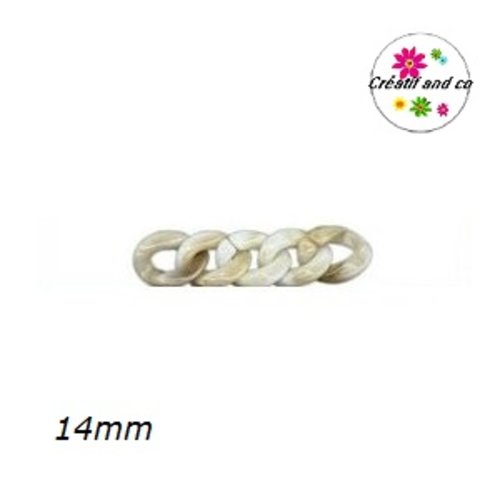 X5 anneaux mailles ouverts torsadés acryliques 14mm