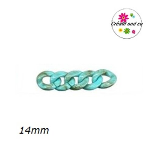 X5 anneaux mailles ouverts torsadés acryliques 14mm