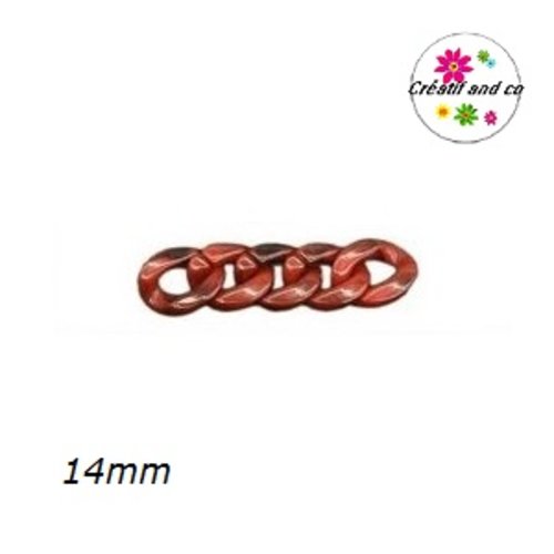 X5 anneaux mailles ouverts torsadés acryliques 14mm