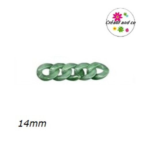 X5 anneaux mailles ouverts torsadés acryliques 14mm
