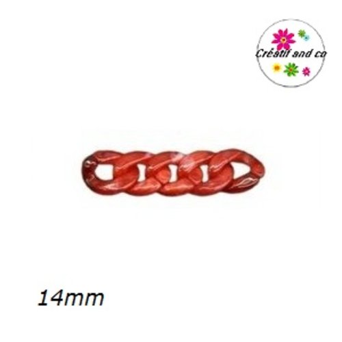X5 anneaux mailles ouverts torsadés acryliques 14mm