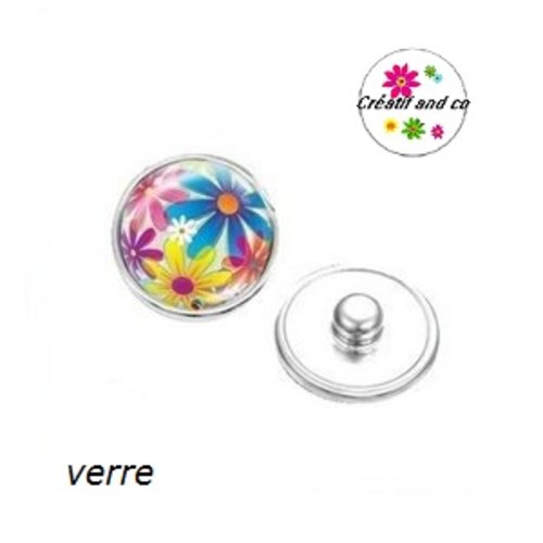 Bouton pression fleuri