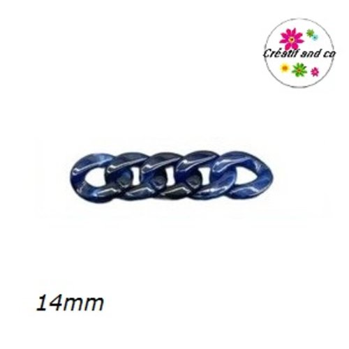 X5 anneaux mailles ouverts torsadés acryliques 14mm