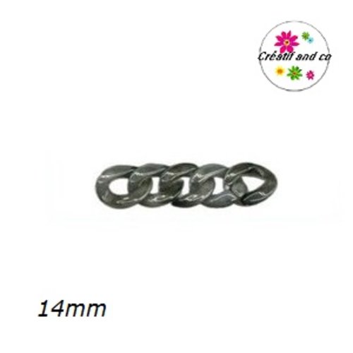 X5 anneaux mailles ouverts torsadés acryliques 14mm